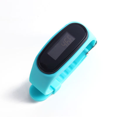 Rectângulo rosa de silicone rastreador de passo portátil pedômetro de pulso simples
