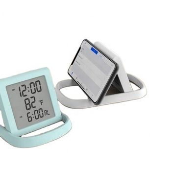 Relógio multifuncional de tela de telefone com câmara de visualização LED com temperatura e movimento eletrônico
