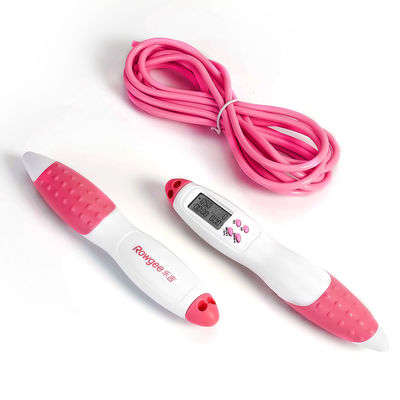 Corda de salto ajustável 2.5M Corda de salto rosa para exercícios aeróbicos de alta e baixa intensidade JP-100