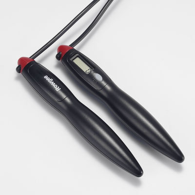Simples cordel de salto sem fio preto JS-310 com comprimento de 200 mm e contador de loop