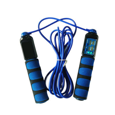 Fitness Jump Rope Logotipo de cor personalizada Preto Azul Escuro Jump Rope Exercício eletrônico Salto de corda OK-168
