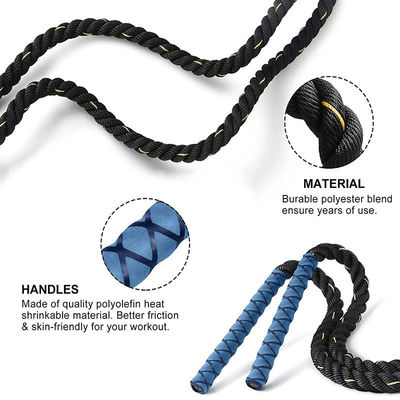 Corda de salto de fitness Upgrade Corda de salto de peso de poliéster Nylon Corda espessa Treinamento de condicionamento físico aprimorado