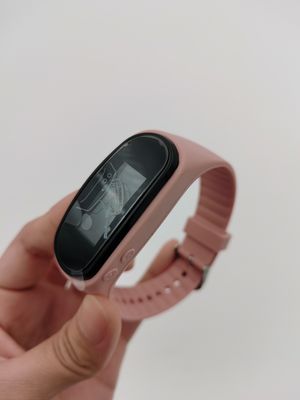 Rectângulo rosa de silicone rastreador de passo portátil pedômetro de pulso simples