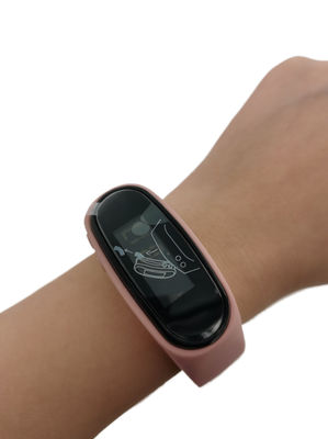 Rectângulo rosa de silicone rastreador de passo portátil pedômetro de pulso simples