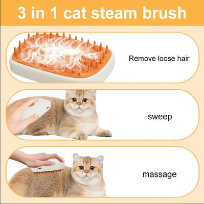 Fábrica por atacado 3 em 1 escova a vapor para massagem de animais de estimação água de limpeza spray venda quente depilação de gato escova a vapor com Lig