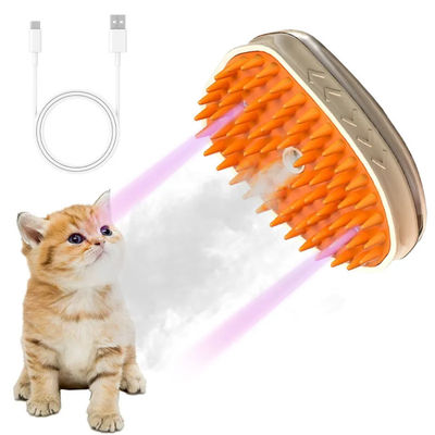 2024 Novos 3 em 1 Limpeza de cabelo de animais de estimação escova de vapor Espumante de pente recarregável escova de vapor de gato