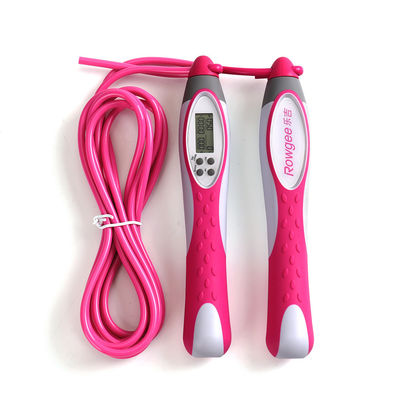Anti-deslizamento Mãos de corda de salto ponderada Neutralidade de gênero Rosa Corda de salto de treino de velocidade