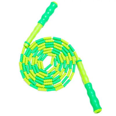 Verde Amarelo Bambú Corda de Salto Ajustável Para Criança Adolescente Exercício Equipamento Desportivo