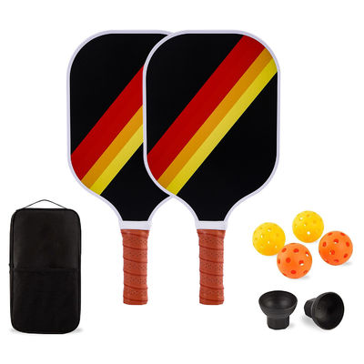 Conjunto completo de pickleball para adultos com 2 remos de fibra de vidro 4 bolas de ar livre e caixa de transporte