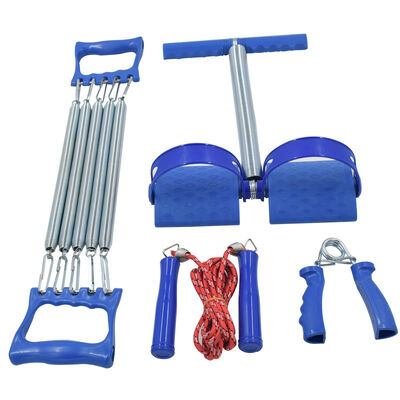 Conjunto multifuncional de fitness com banda de resistência de pé de mola de madeira, punho de salto, corda, aperto, reforço e treinamento muscular