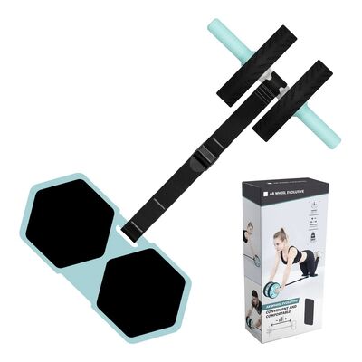 Multifuncional Ab Roller Wheel Set com colchão de joelho e banda de resistência para treino básico em casa e treino de corpo inteiro