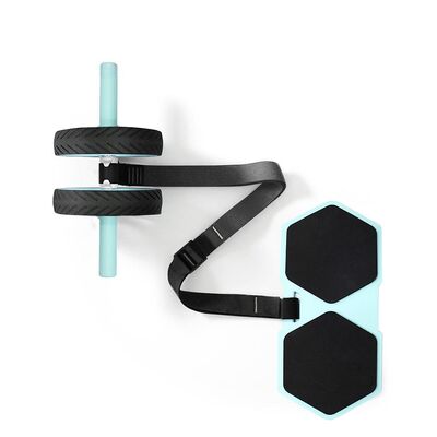 Multifuncional Ab Roller Wheel Set com colchão de joelho e banda de resistência para treino básico em casa e treino de corpo inteiro