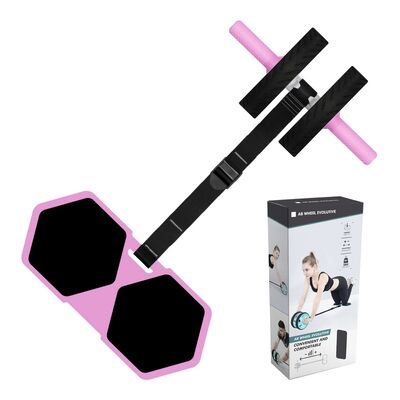 Multifuncional Ab Roller Wheel Set com colchão de joelho e banda de resistência para treino básico em casa e treino de corpo inteiro
