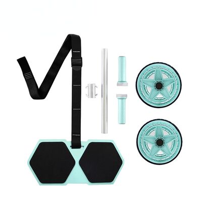 Multifuncional Ab Roller Wheel Set com colchão de joelho e banda de resistência para treino básico em casa e treino de corpo inteiro