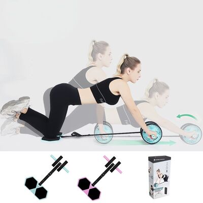 Home Fitness Kit de Roller Ab com rodas antiderrapante e correia ajustável para treinamento de força abdominal e central