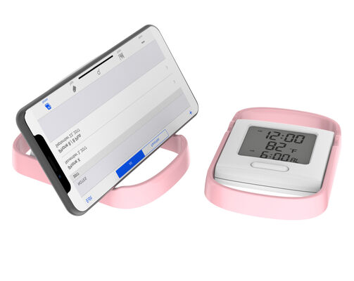 Relógio de alarme digital multifuncional para porta-telefone com temperatura e movimento eletrônico