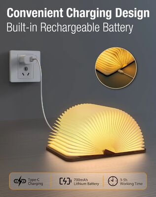 Mini Led Night Light Lâmpada de leitura recarregável Lâmpada de livro dobrável Lâmpada de livro LED Lâmpada de noite USB