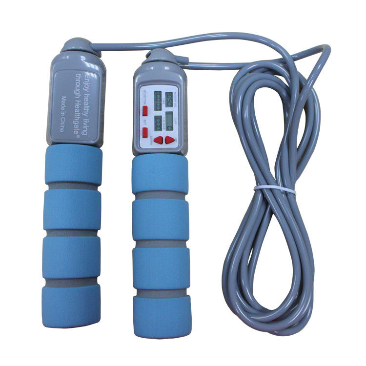 Corda de salto de fitness 20 kg Corda de salto de PVC para treinamento de fitness com alça de PP OK-168 Cor azul do bebê Corda de salto