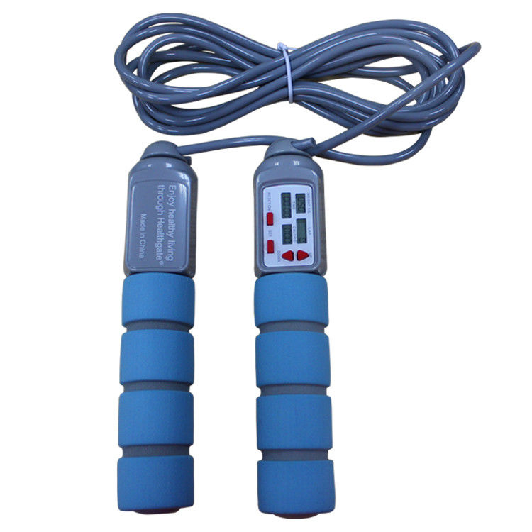 Fitness Jump Rope ABS Handle Perda de peso Salto de corda para casa Fitness Loop Counter até 9999 OK-168 Azul