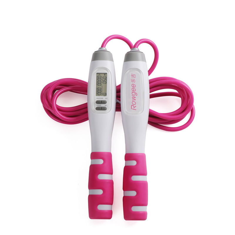 Corda de salto de fitness 2.8m Contagem de voltas Tempo de configuração ASJ-01 Corda de salto de perda de gordura rosa para comercial em ginásio em casa