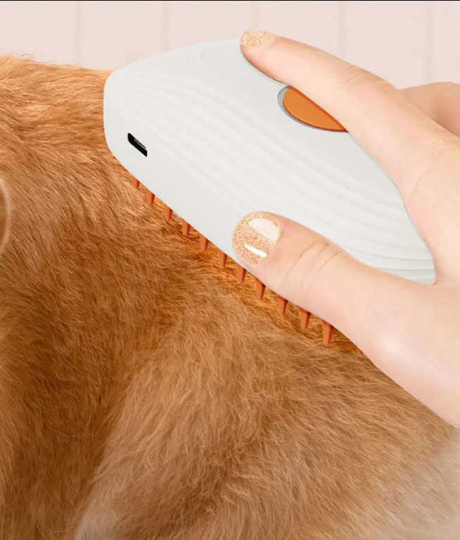 2024 Novos 3 em 1 Limpeza de cabelo de animais de estimação escova de vapor Espumante de pente recarregável escova de vapor de gato