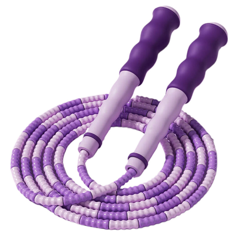 Corda de saltar Corda de nylon de contas suaves com comprimento ajustável e alças onduladas projetadas para exercício moderado e fitness infantil Corda de saltar
